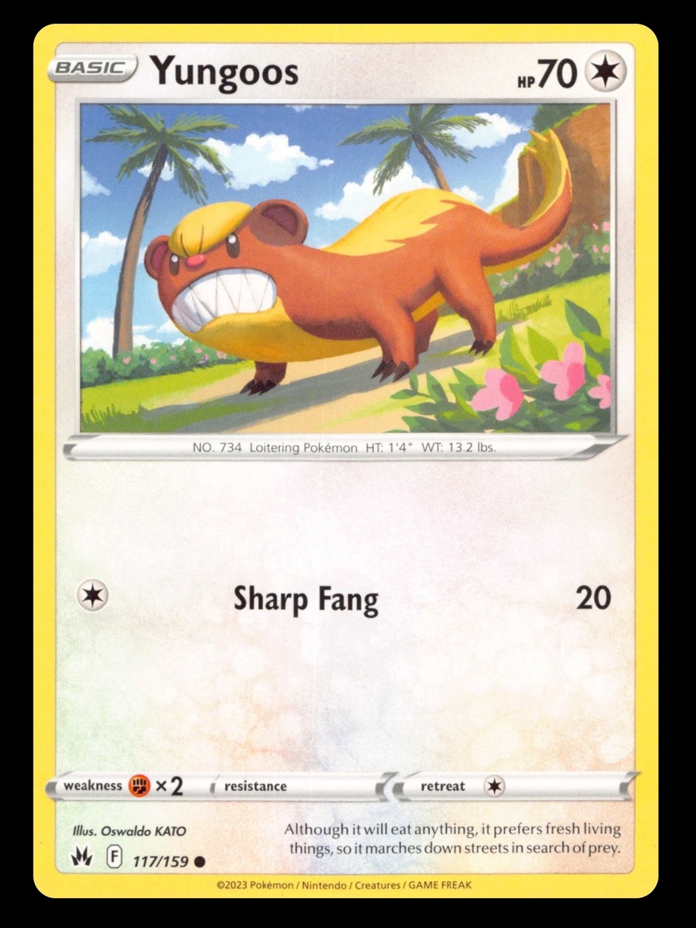 POKEMON CARD TCG - Yungoos - Crown Zenith - Common - 117/159